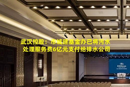 kaiyun官方网站-武汉控股：市城建基金办已将污水处理服务费6亿元支付给排水公司